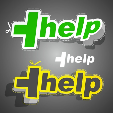 Help stickerのイラスト素材