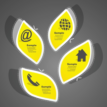 Home, phone, internet and email. Sticker set for design.のイラスト素材