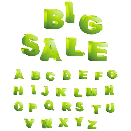 3d alphabet. Vector set.  のイラスト素材