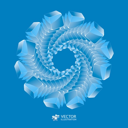 Abstract background with blue boxes    のイラスト素材