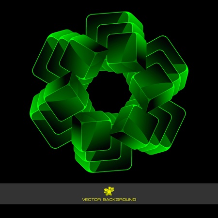 Abstract background with green boxes    のイラスト素材