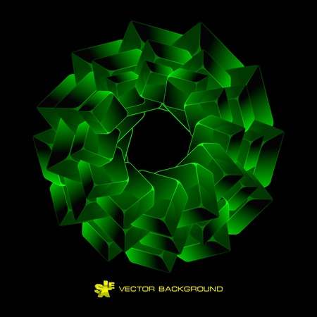 Abstract background with green boxes    のイラスト素材