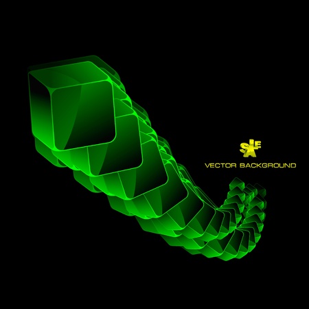 Abstract background with green boxes    のイラスト素材