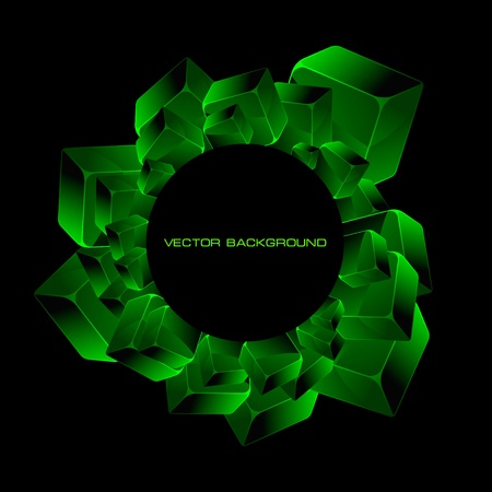 Abstract background with green boxes    のイラスト素材