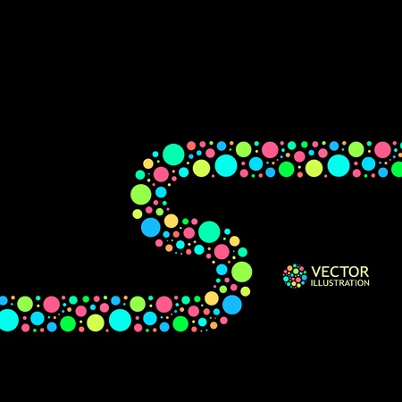 Different lights dots on black background. Vector illustration  のイラスト素材