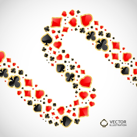 Vector gambling composition. Abstract background.  のイラスト素材