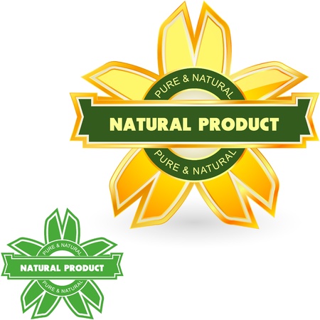 Natural product. Vector label.のイラスト素材