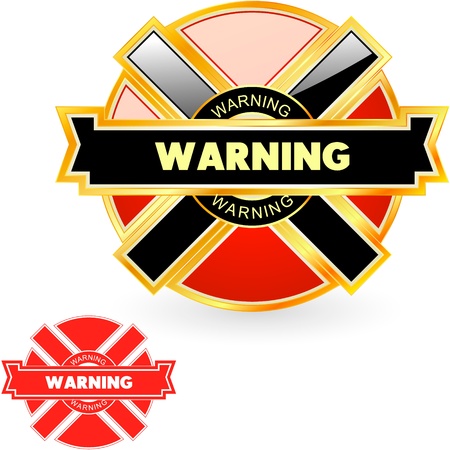 Warning vector label.のイラスト素材