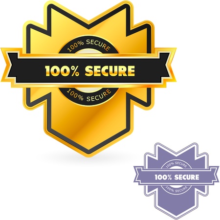 100% SECURE. Vector illustration.のイラスト素材