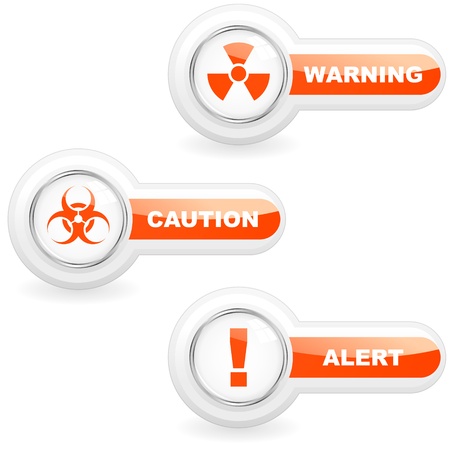 Warning vector button set.のイラスト素材