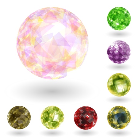 Set of vector glass stones のイラスト素材