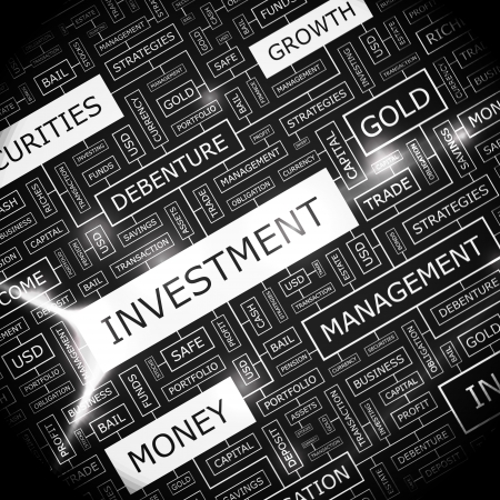 INVESTMENT  Word collage のイラスト素材