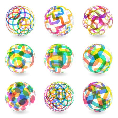 Abstract globe set   illustration  のイラスト素材