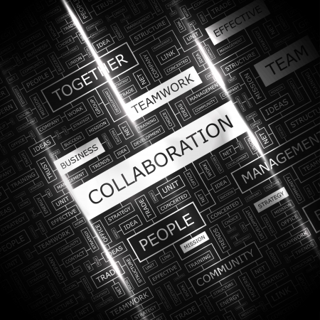 COLLABORATION  Word cloud concept illustration   のイラスト素材