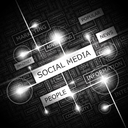 SOCIAL MEDIA  Word cloud concept illustration   のイラスト素材
