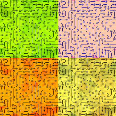 Seamless electronic patternのイラスト素材