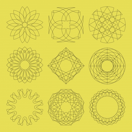 Guilloche vector elements のイラスト素材