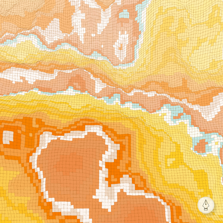 Abstract landscape background. Mosaic. 3d technology vector illustration. Can be used for banner, flyer, book cover, poster, web banners.のイラスト素材