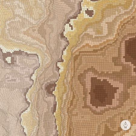 Abstract landscape background. Mosaic. 3d technology vector illustration. Can be used for wallpaper, web page background, web banners.のイラスト素材