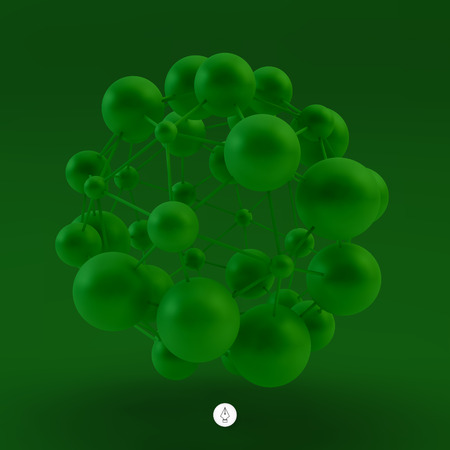 3D Molecule structure background. Graphic design. Vector Illustration. Can be used  for the poster, card, flyer or banner.のイラスト素材
