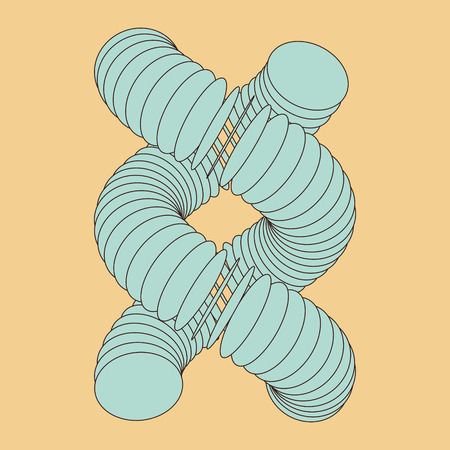 Vector illustration of dna structure in 3d. Can be used as background for your  presentation.のイラスト素材