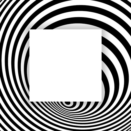 Black and white abstract striped background. Optical Art. Vector illustration.のイラスト素材