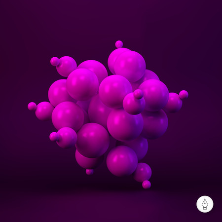 3d abstract spheres. Vector illustration. Can be used for presentations, web design.のイラスト素材