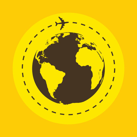Business background with earth globe and airplane. Vector illustration. Travel concept.のイラスト素材