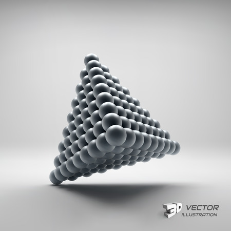 Pyramid of balls. 3d vector illustration. Can be used for marketing, website, presentation.のイラスト素材