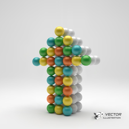 Spheres forming an arrow. Business concept illustration. Can be used for marketing, website, presentation.のイラスト素材