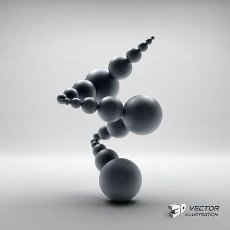 3d abstract spheres composition. Vector illustration. Can be used for presentations and design.のイラスト素材
