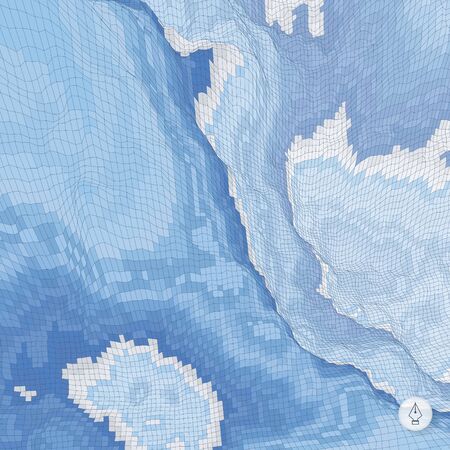 Abstract landscape background. Mosaic vector illustration. Can be used for banner, flyer, book cover and poster.のイラスト素材