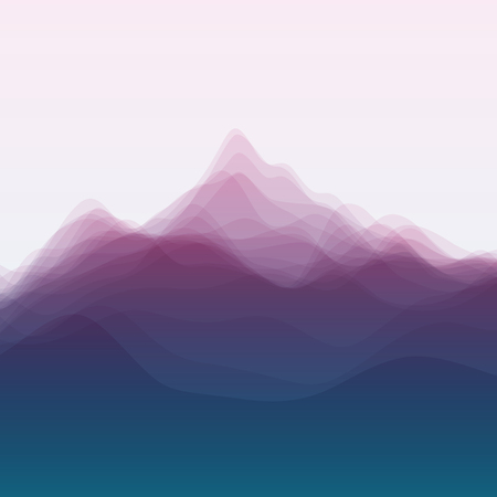 Mountain Landscape. Vector Silhouettes Of Mountains Backgrounds. Can Be Used For Banner, Flyer, Book Cover, Poster, Web Banners.のイラスト素材