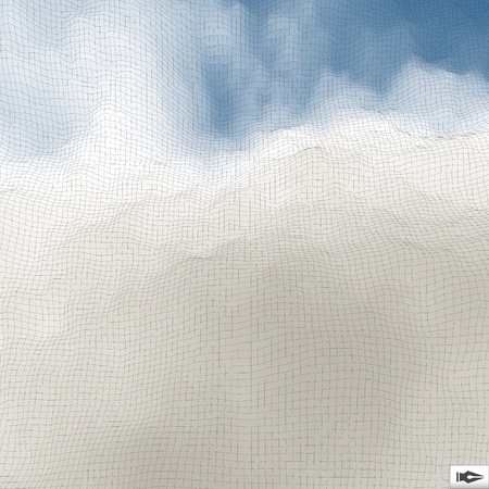 Blue Sky With Clouds. Mosaic. Abstract Mesh Background. 3d Vector Illustration.のイラスト素材