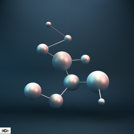 3D Molecule structure background. Graphic design. Vector Illustration.のイラスト素材