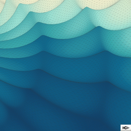 Wavy Grid Background. Mosaic. 3d Abstract Vector Illustration.のイラスト素材