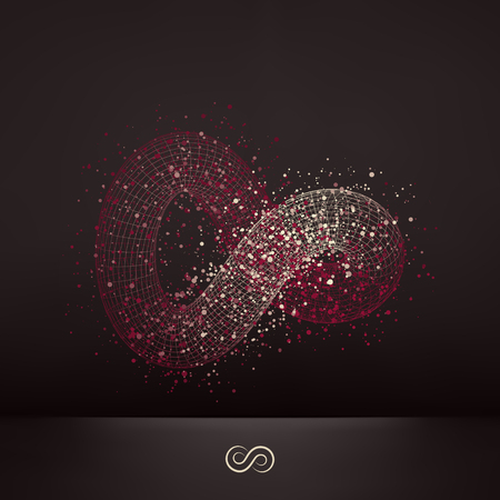 Infinity symbol. Abstract 3d design element, emblem. Vector illustration.のイラスト素材