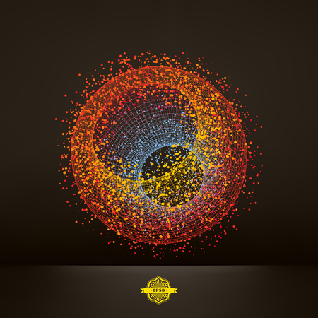3d abstract spheres. Concept for science, technology and network. Vector illustration.のイラスト素材