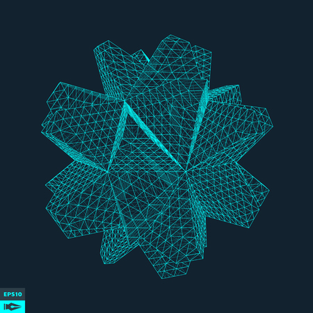 Lattice Geometric Polygonal Element. Connection Structure. Vector Illustration.のイラスト素材