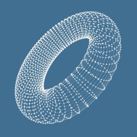 Torus. Connection Structure. Vector 3D Illustration.のイラスト素材