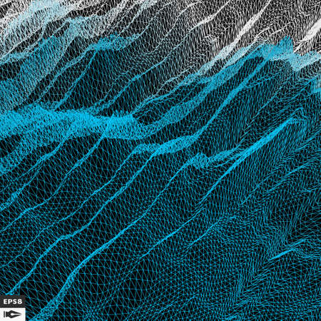 Grid Background. 3d Vector Illustration. Futuristic Technology Style.のイラスト素材