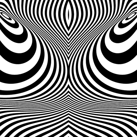 Black and White Background. Pattern With Optical Illusion.のイラスト素材