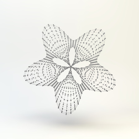 Star. Connection structure. Vector 3D illustration.のイラスト素材