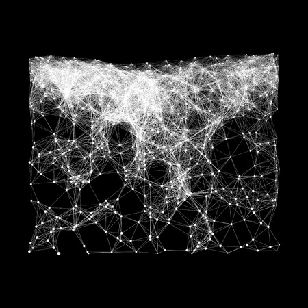 Connection Structure. Wireframe Vector Illustration.のイラスト素材