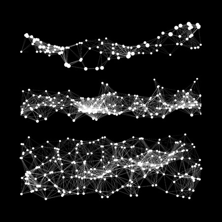 Connection Structure. Wireframe Vector Illustration.のイラスト素材