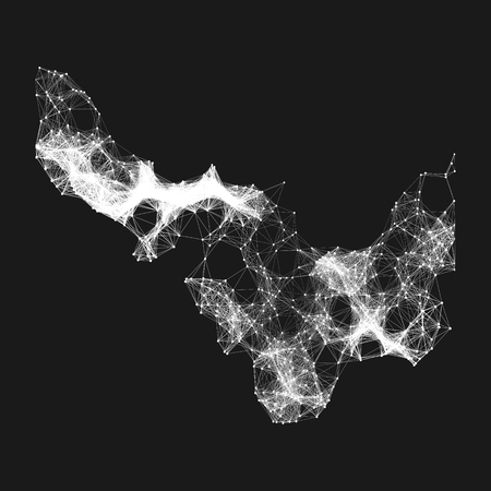 Connection Structure. Wireframe Vector Illustration.のイラスト素材