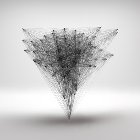 Connection Structure. Wireframe Vector Illustration.