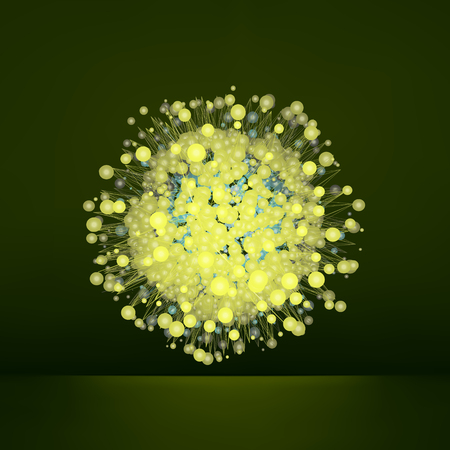 3d Abstract Sphere. Modern Science and Technology Element. Geometric Shape, Line and Dot. Vector Illustration.のイラスト素材