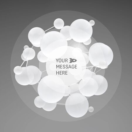 3d Abstract Spheres Composition. Vector Illustration. Abstract Background with Place for Text.のイラスト素材