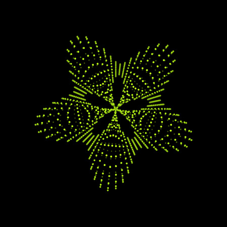 Star. The Star Consisting of Points. Connection Structure. Star Shape. 3D Grid Design. A Glowing Grid. 3D Technology Style. Network Design. Molecular lattice. Cyberspace Grid.のイラスト素材